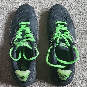 adidas Barricade Black and Neon Green Athletic Shoes